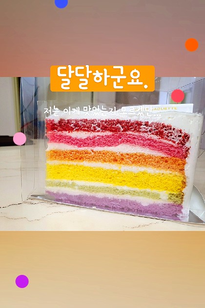 모먼트 테스트 파리바게트 달달 레인보우 케이크